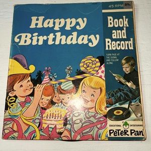 Peter Pan Records Happy Birthday 45 RPM Book and Record